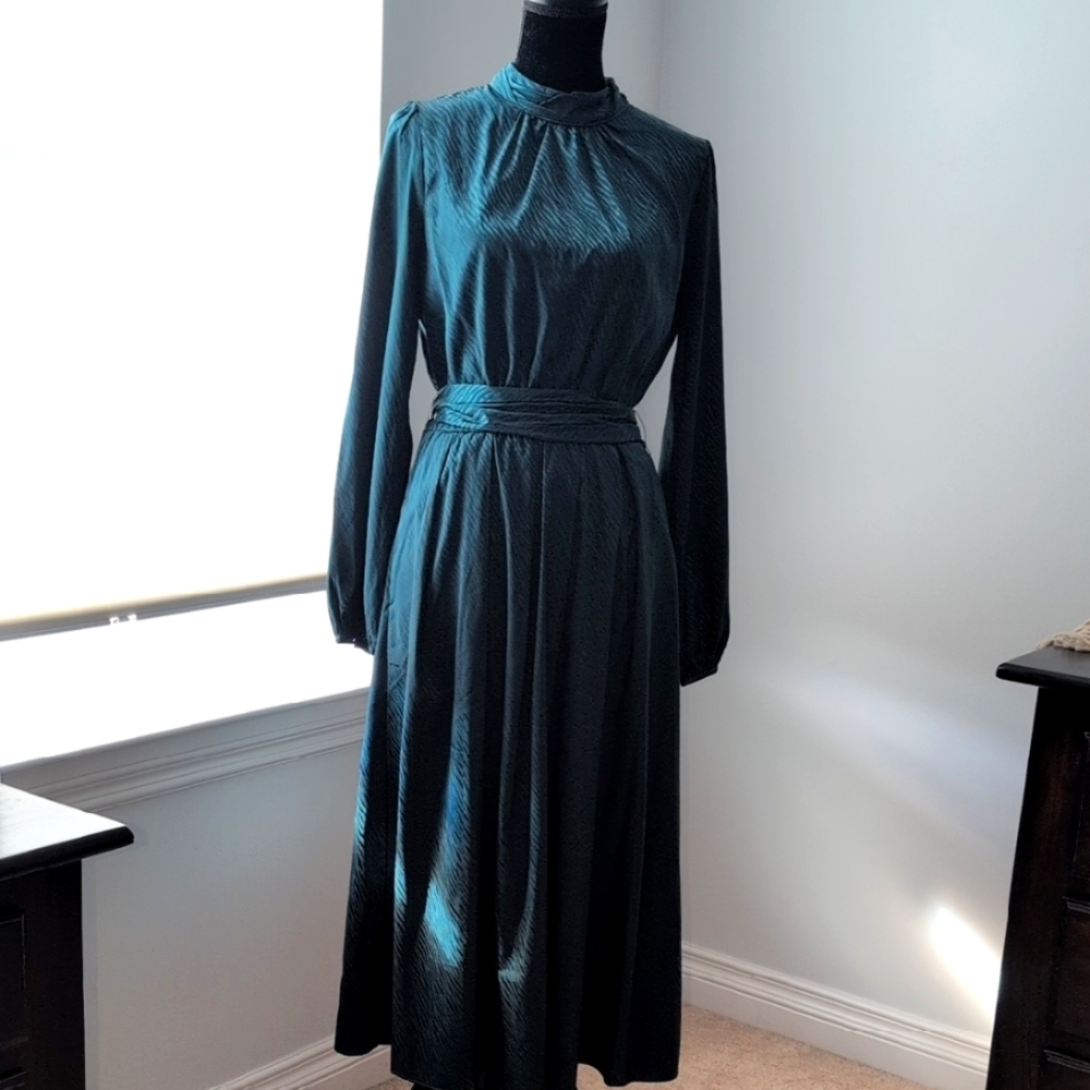 Bohme Teal Long Sleeve Maxi Dress